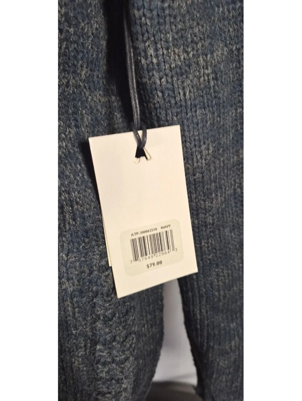 NWT Across The Pond Navy Quarter Zip Sweater XL